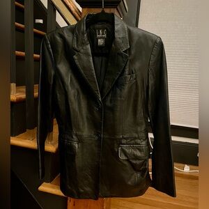 INC International Concepts Black Leather Jacket